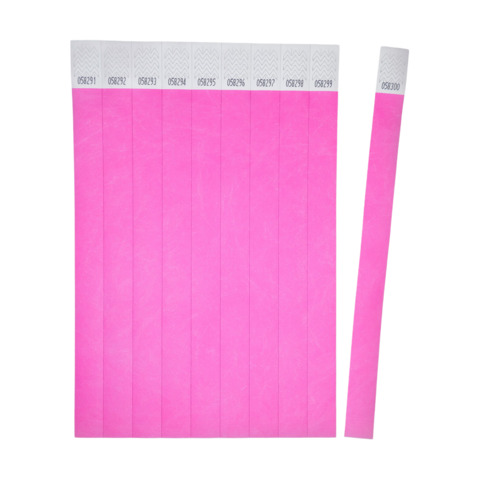 Braccialetti identificativi in Tyvek® Avery resistenti all'acqua - conf. 500 pz - rosa fluo - TYVPK-50